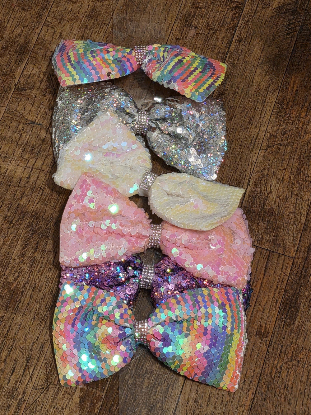 Sparkling Sequin Kids Hair Bows - Multicolor